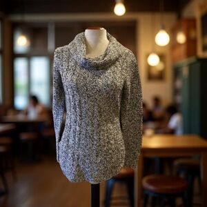 NWT Marbled sweater Turtleneck RD Style Cowl Neck Sweater Small Oversized